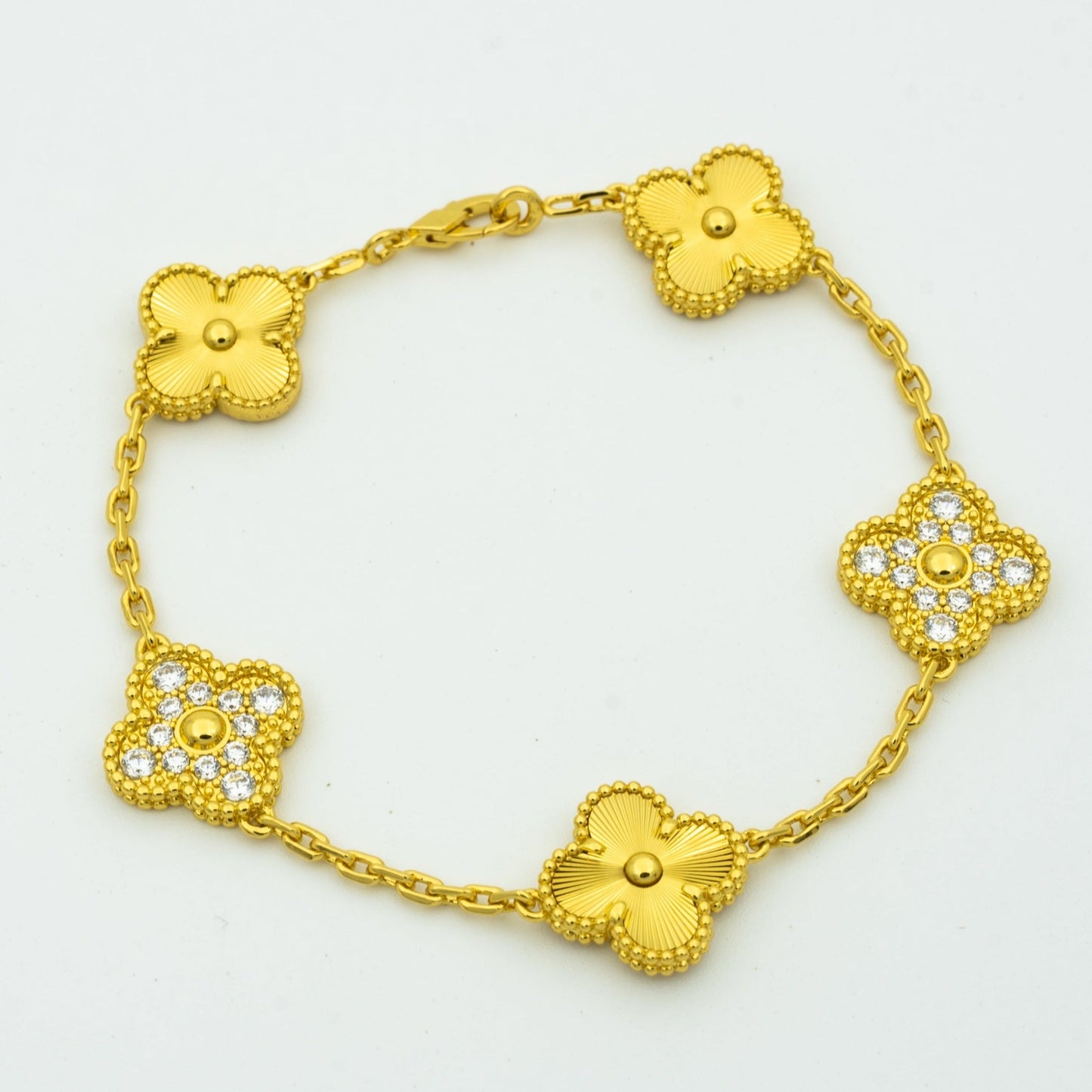 [Kismet Jewels ]CLOVER BRACELET 5 MOTIFS GOLD DIAMOND