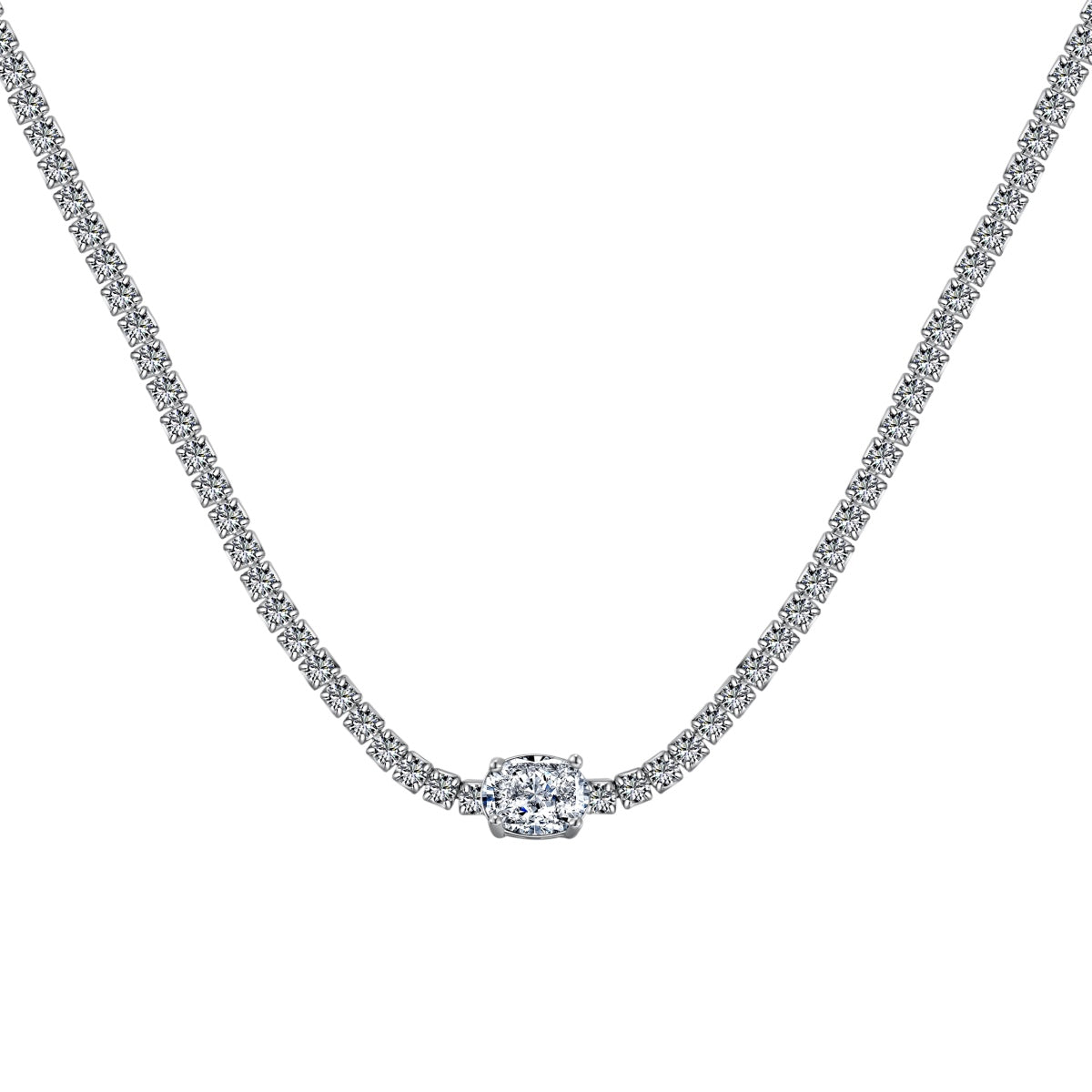 [Kismet Jewels ]1.0 Carat Shining Oval Cut Necklace