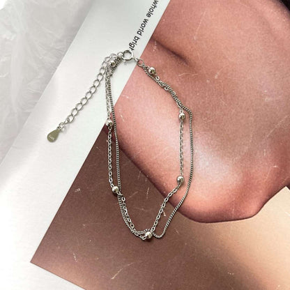 [Kismet Jewels ]Delicate Bead Double Layer Bracelet