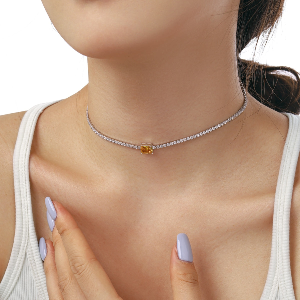 [Kismet Jewels ]2.0 carat Ornate Emerald Cut Necklace