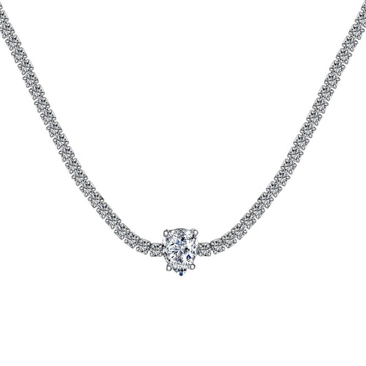 [Kismet Jewels ]1.0 carat Unique Pear Cut Tennis Necklace