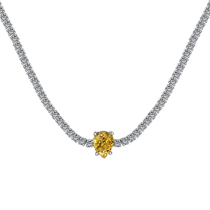 [Kismet Jewels ]1.0 carat Unique Pear Cut Tennis Necklace