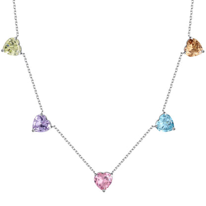 [Kismet Jewels ]Sparkling Colorful Heart Cut Necklace