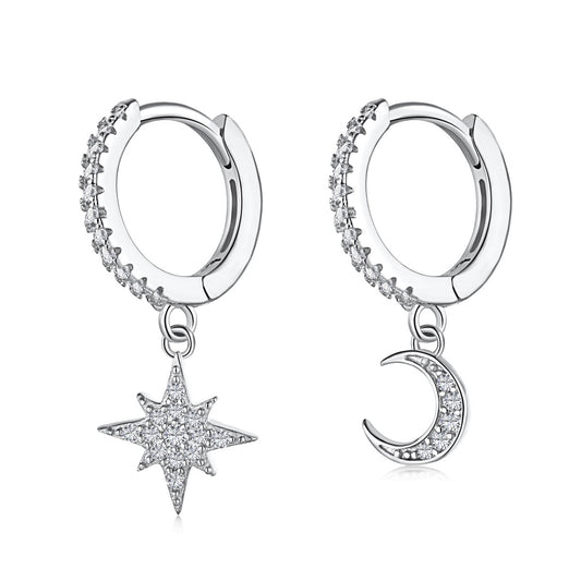 [Kismet Jewels ]Star and Moon Asymmetric Earrings