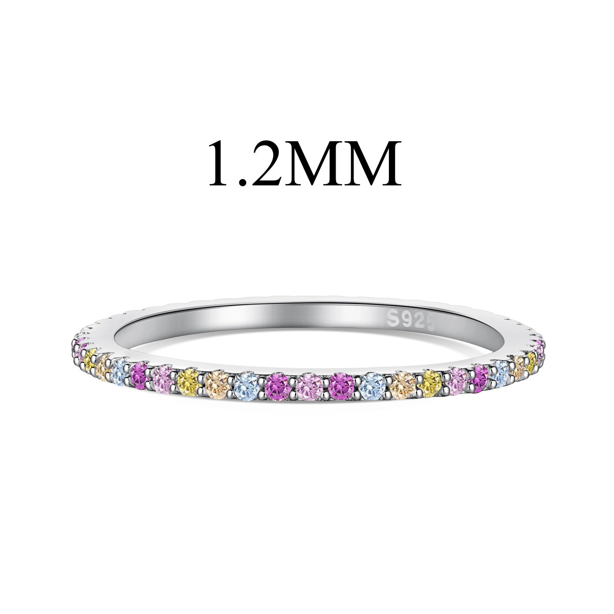 [Kismet Jewels ]Ornate Colorful Round Cut Tennis Ring