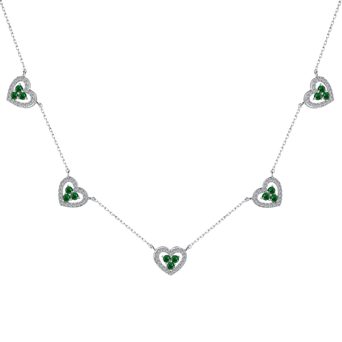 [Kismet Jewels ]Sparkling Five Heart Necklace
