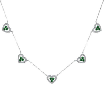 [Kismet Jewels ]Sparkling Five Heart Necklace