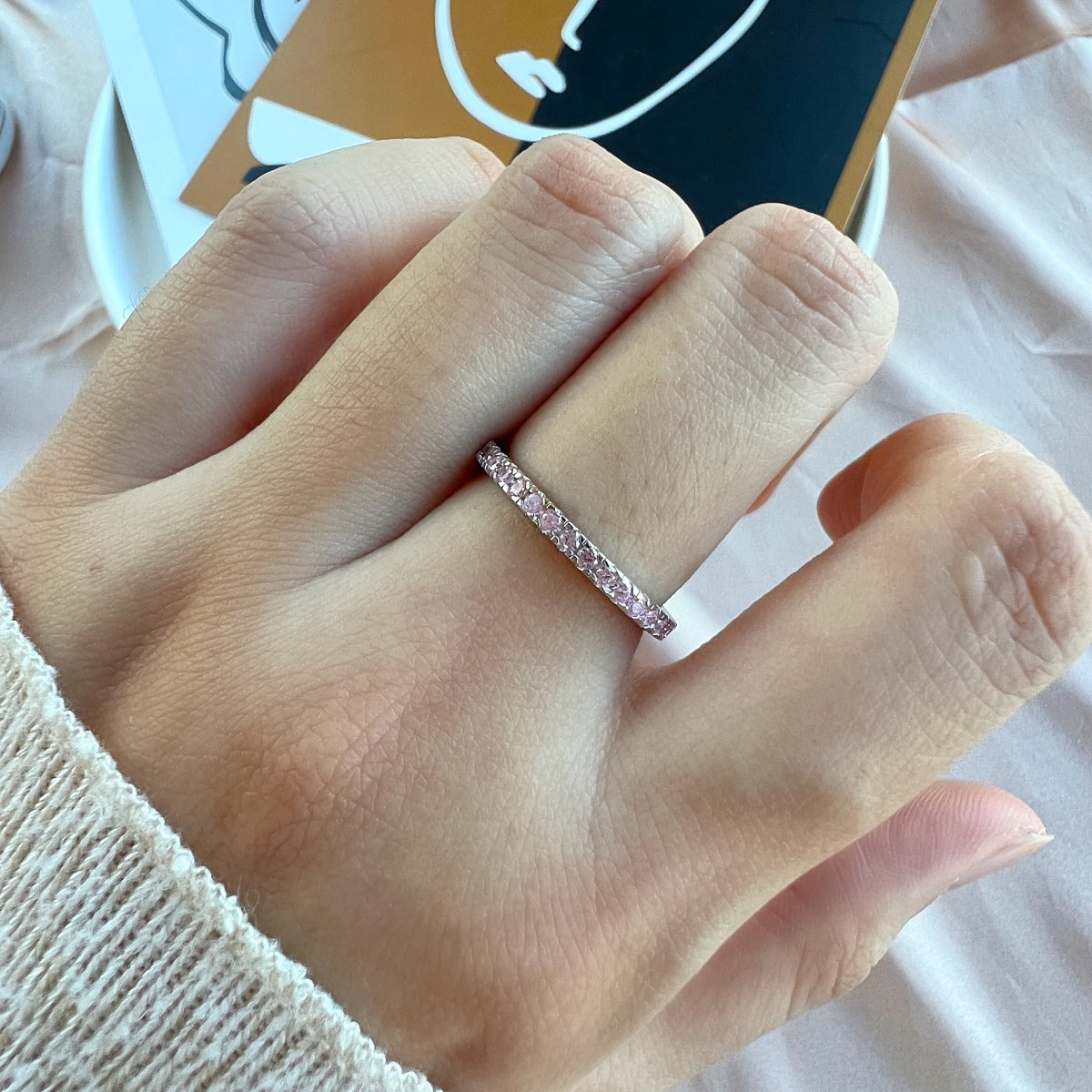 [Kismet Jewels ]Delicate Sparkling Round Cut Daily Ring
