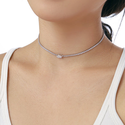 [Kismet Jewels ]1.0 Carat Shining Oval Cut Necklace