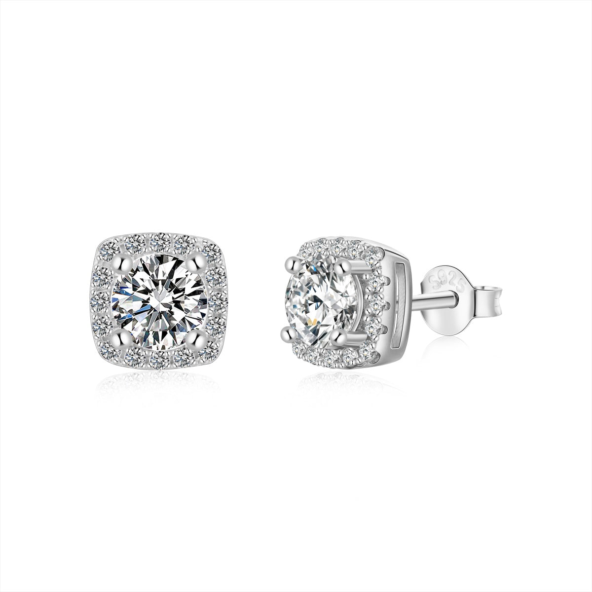 [Kismet Jewels ]Classic Round Center Stone Stud Earrings