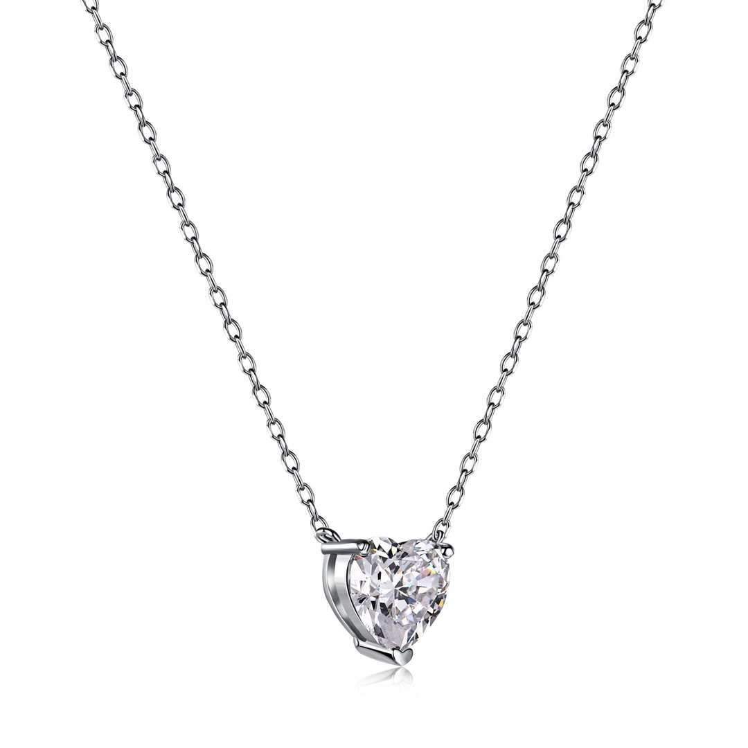 [Kismet Jewels ]Heart Shape Main Stone Pendant Collarbone Necklace