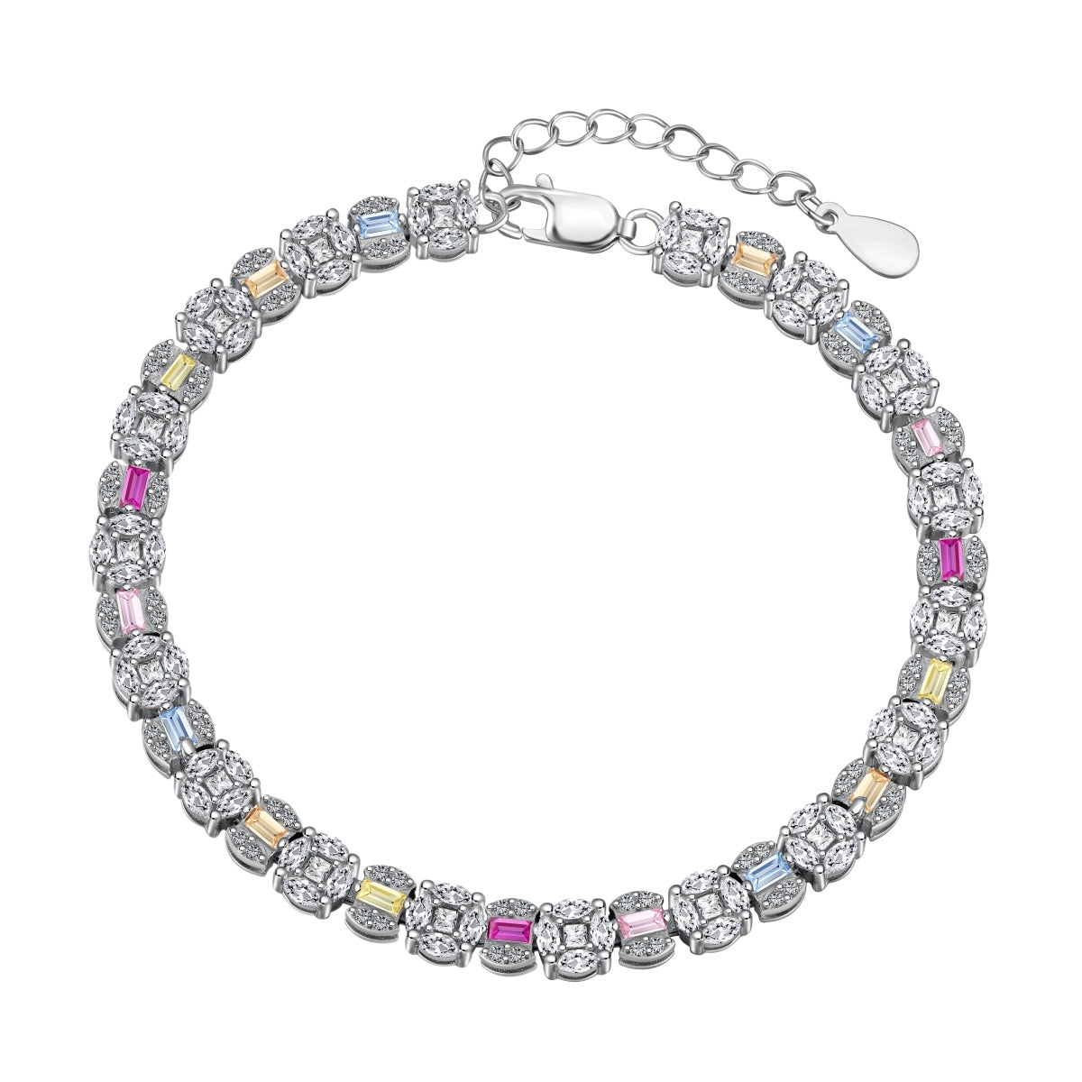 [Kismet Jewels ]Dazzling Radiant Multi Cut Daily Bracelet