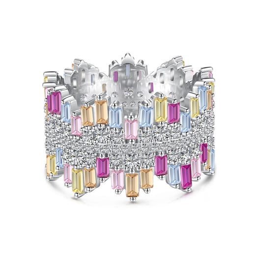 [Kismet Jewels ]Luxurious Colorful Radiant Cut Daily Ring
