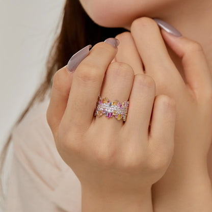 [Kismet Jewels ]Luxurious Colorful Radiant Cut Daily Ring