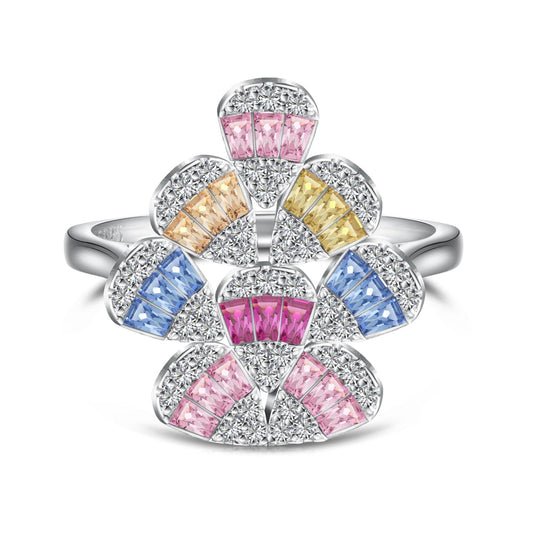 [Kismet Jewels ]Sparkling Colorful Water Drop Shape Daily Ring