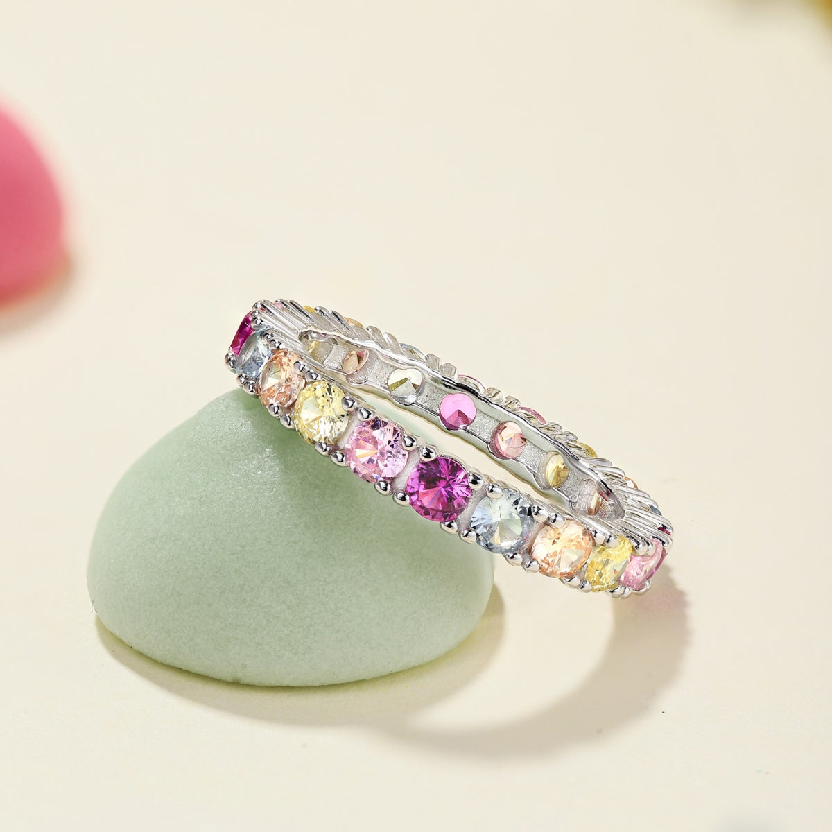 [Kismet Jewels ]Dazzling Lustrous Round Cut Tennis Ring