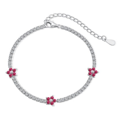 [Kismet Jewels ]Sparkling Flower Shape Tennis Bracelet