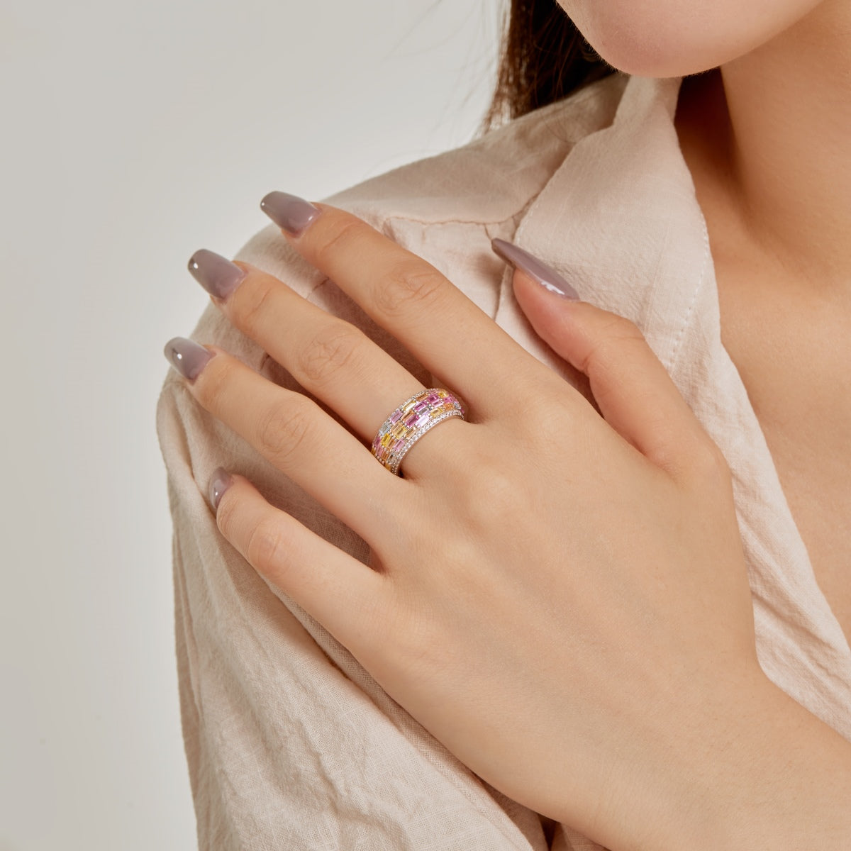 [Kismet Jewels ]Radiant Colorful Radiant Cut Daily Ring