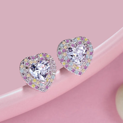 [Kismet Jewels ]Dazzling Heart Shape Lover Earrings