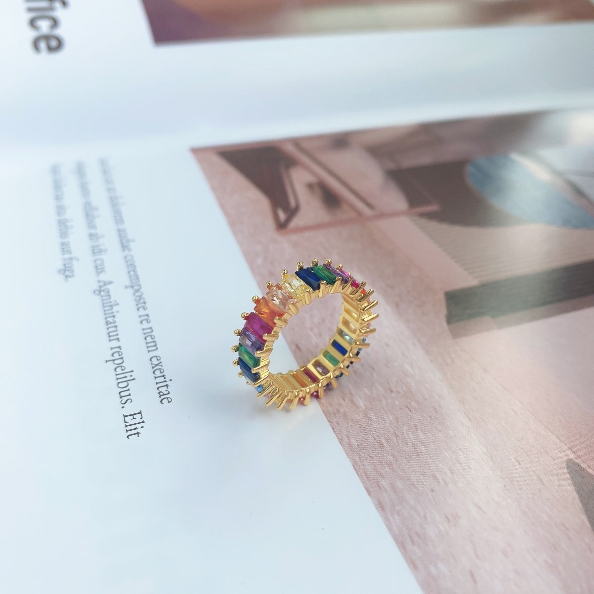 [Kismet Jewels ]Unique Colorful Radiant Cut RIng