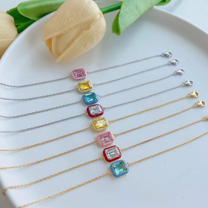 [Kismet Jewels ]2.0 Carat Sparkling Colorful Emerald Cut Daily Bracelet