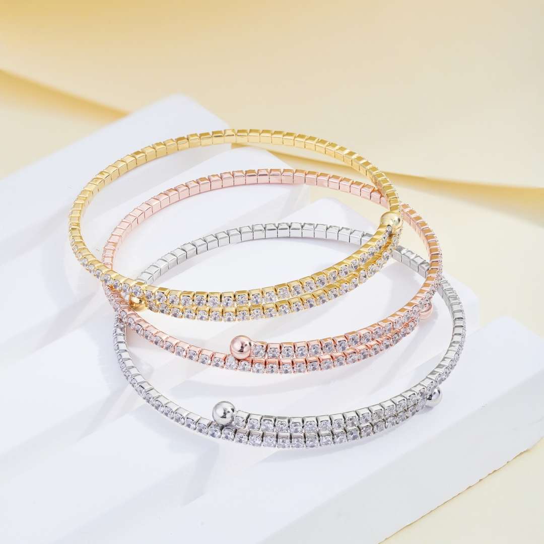 [Kismet Jewels ]Row of Diamonds Round Fashion Bracelet