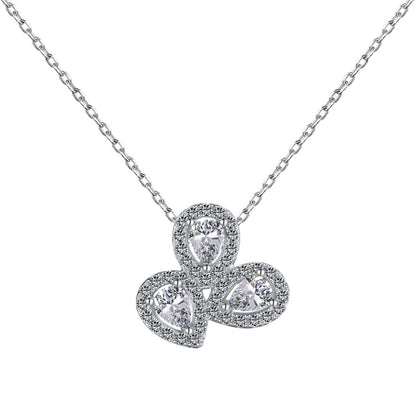 [Kismet Jewels ]Elegant Flower Shape Pear Cut Necklace