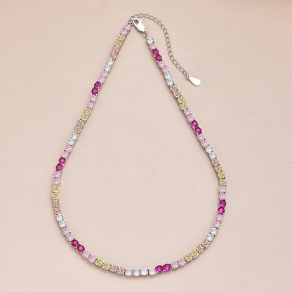 [Kismet Jewels ]Delicate Colorful Tennis Necklace