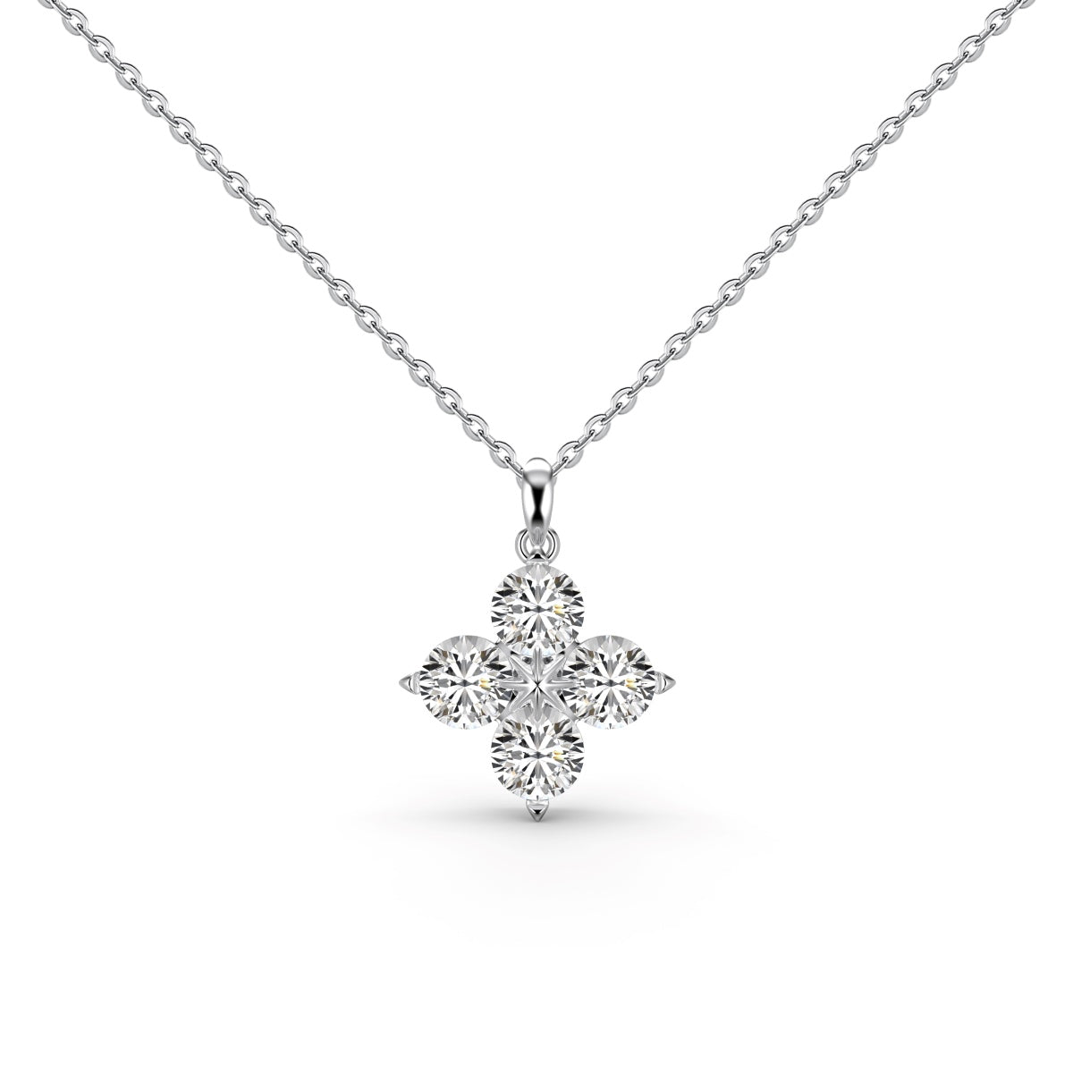 [Kismet Jewels ]Four-Leaf Clover And Eight-Pointed Star Necklace
