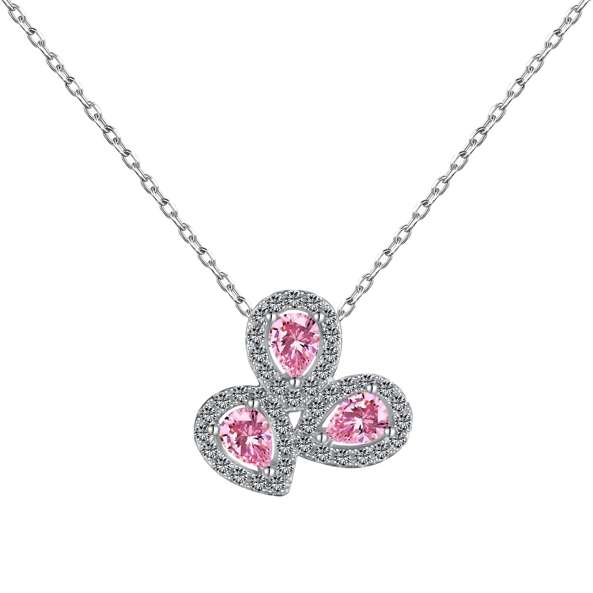 [Kismet Jewels ]Elegant Flower Shape Pear Cut Necklace