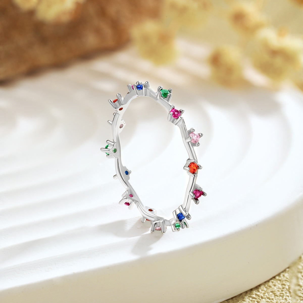 [Kismet Jewels ]Radiant Colorful Round Cut Daily Ring