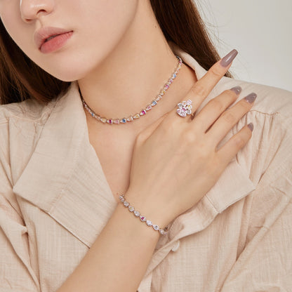 [Kismet Jewels ]Sparkling Colorful Water Drop Shape Daily Ring