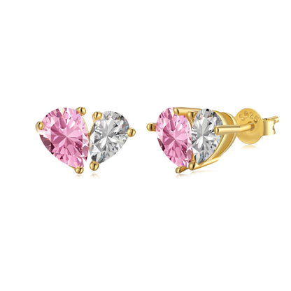 [Kismet Jewels ]Dazzling Elegant Heart Cut Lover Earrings