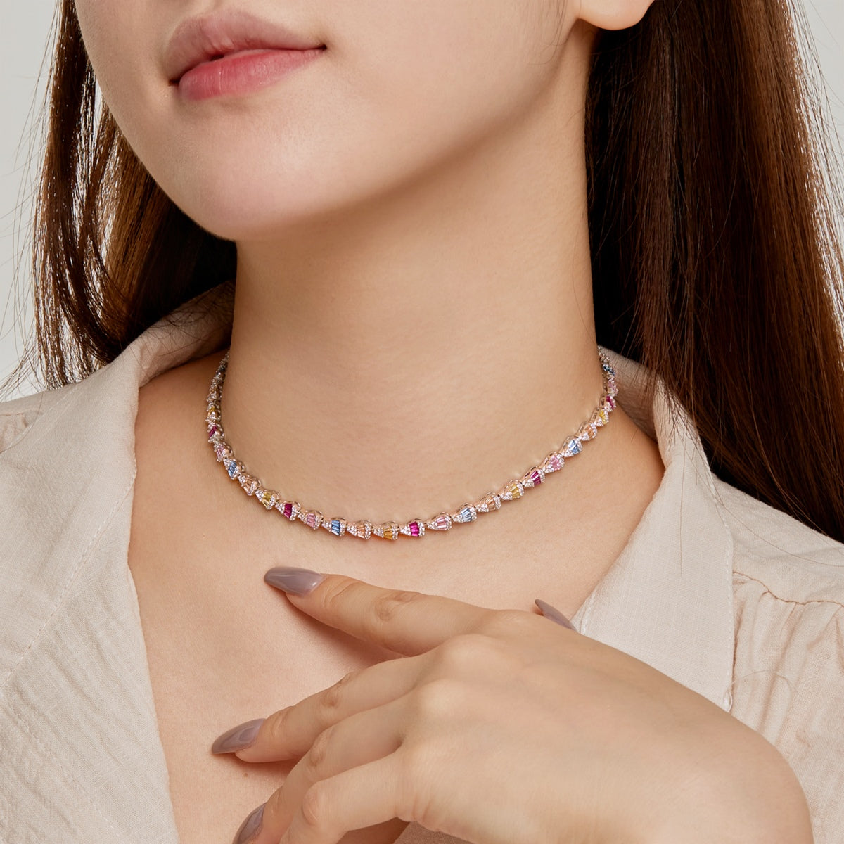 [Kismet Jewels ]Radiant Colorful Rainbow Necklace