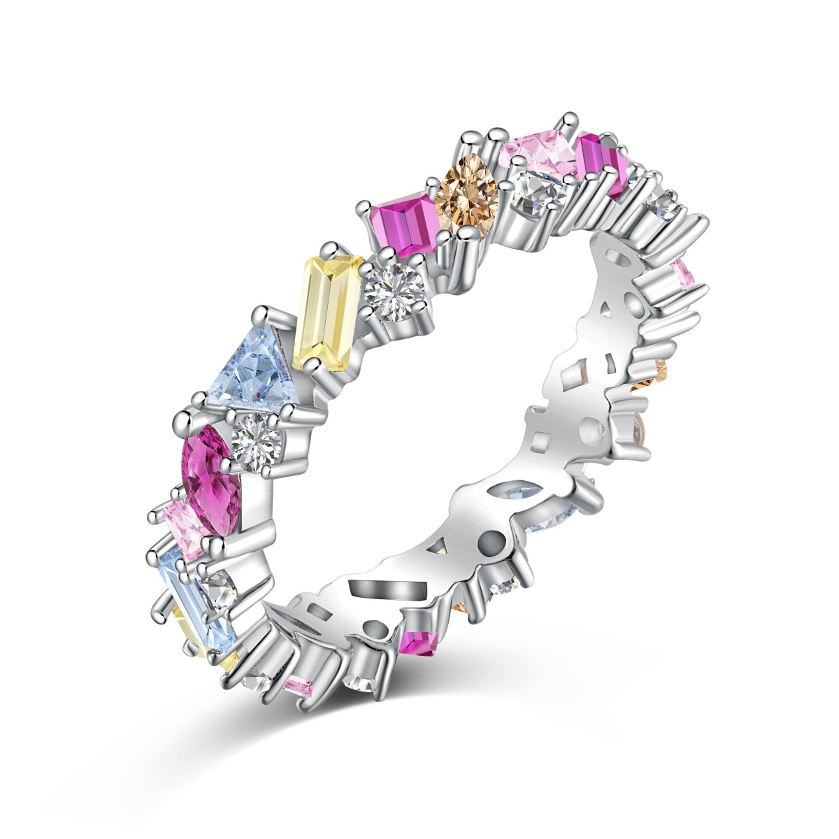 [Kismet Jewels ]Dazzling Polychromatic Multi cut Daily Ring