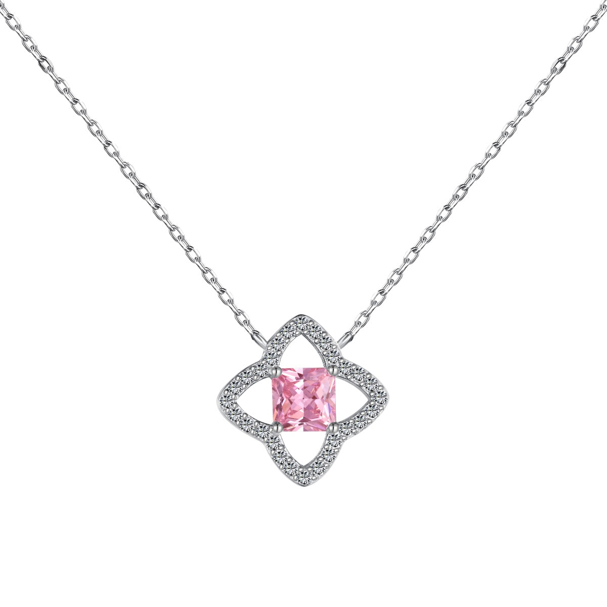 [Kismet Jewels ]Exquisite Flower Shape Princess Cut Necklace