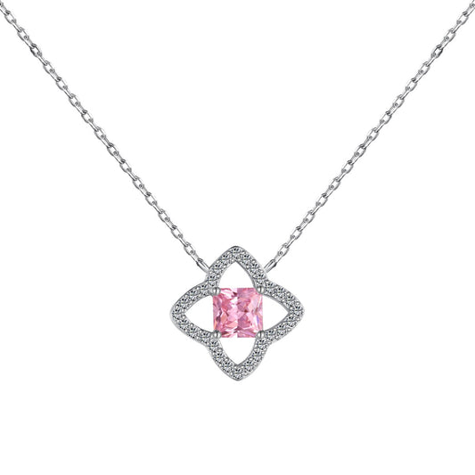[Kismet Jewels ]Exquisite Flower Shape Princess Cut Necklace