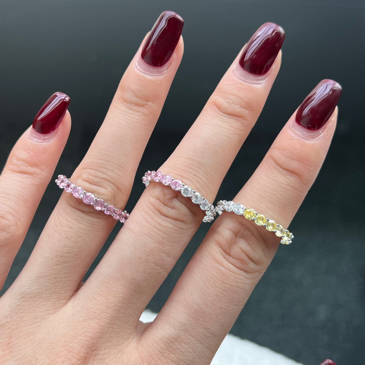 [Kismet Jewels ]Sparkling Round Cut Tennis Ring