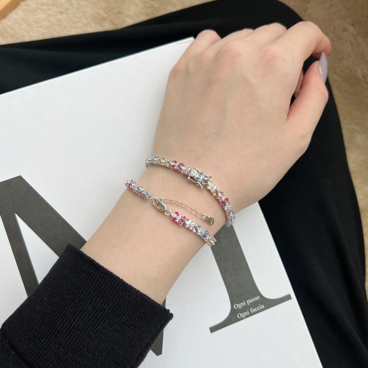 [Kismet Jewels ]Radiant Colorful Emerald Cut Party Bracelet