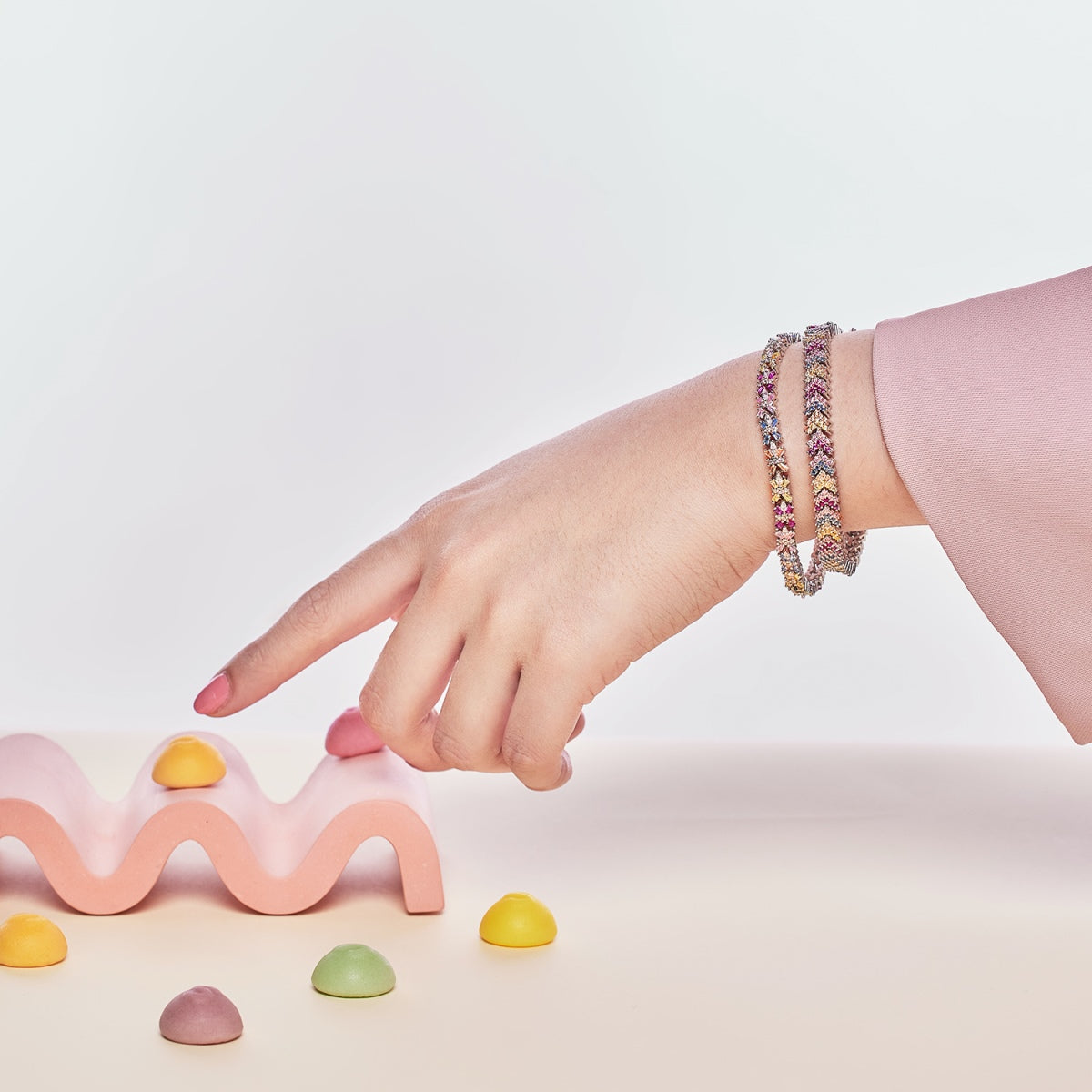 [Kismet Jewels ]Radiant Colorful Emerald Cut Party Bracelet