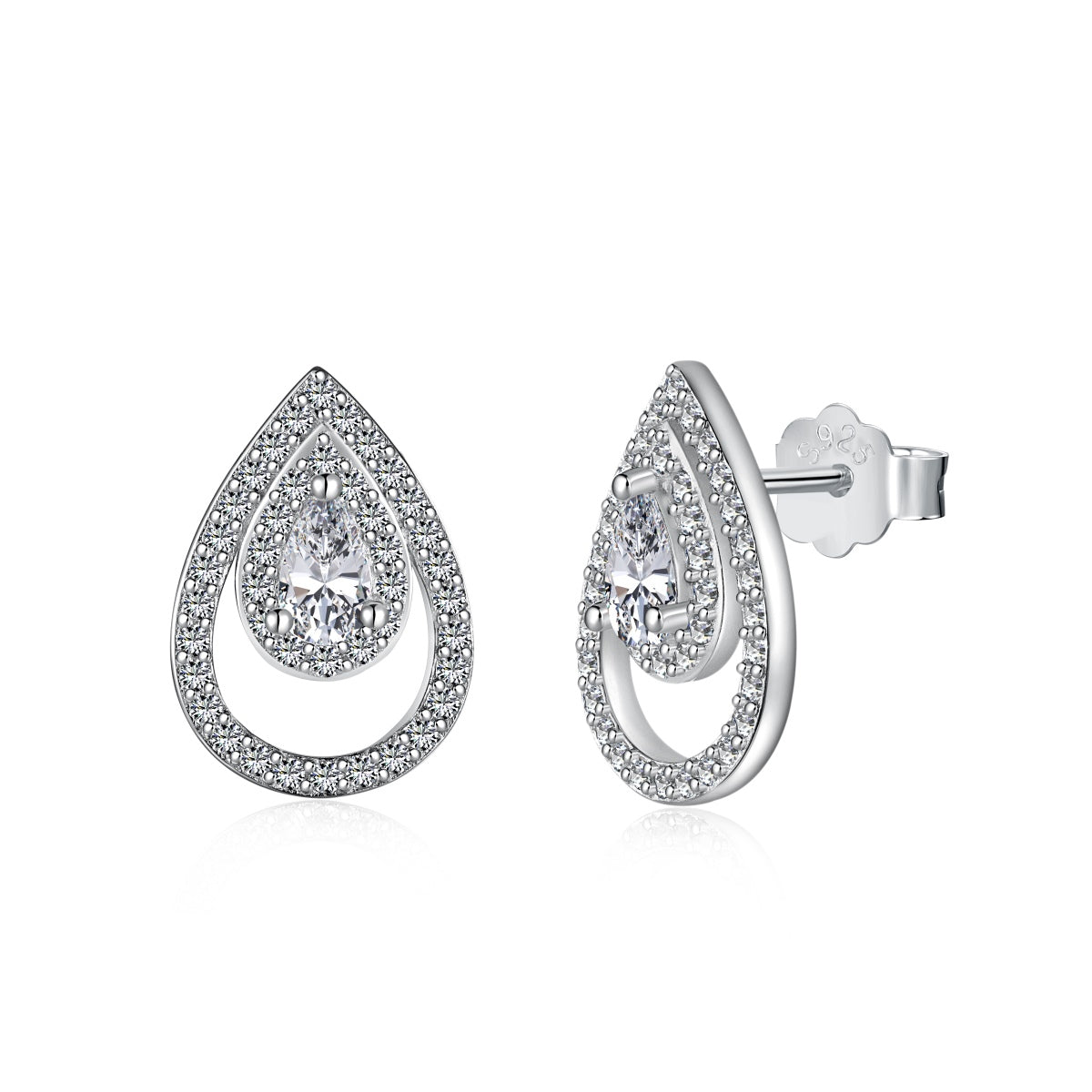 [Kismet Jewels ]Sparkling Delicate Water Drop Shape Daily Earrings