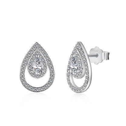 [Kismet Jewels ]Sparkling Delicate Water Drop Shape Daily Earrings