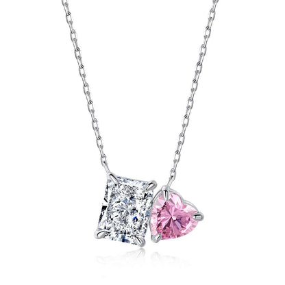 [Kismet Jewels ]Dazzling Square & Heart Shape Necklace