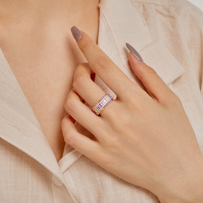 [Kismet Jewels ]Dazzling Colorful Radiant Cut Party Ring