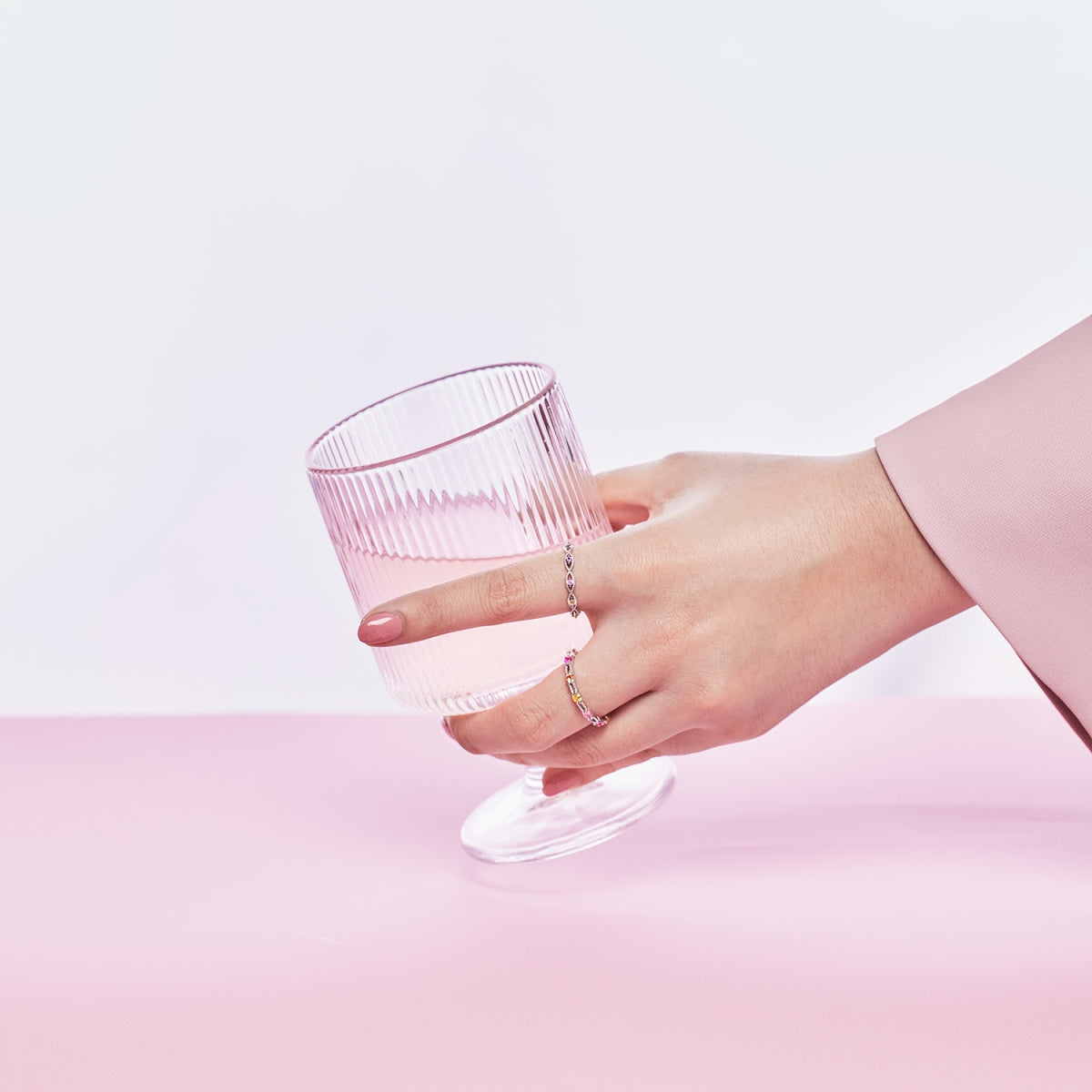 [Kismet Jewels ]Sparkling Colorful Round Cut Tennis Ring