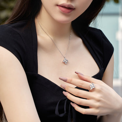 [Kismet Jewels ]Four-Leaf Clover And Eight-Pointed Star Necklace