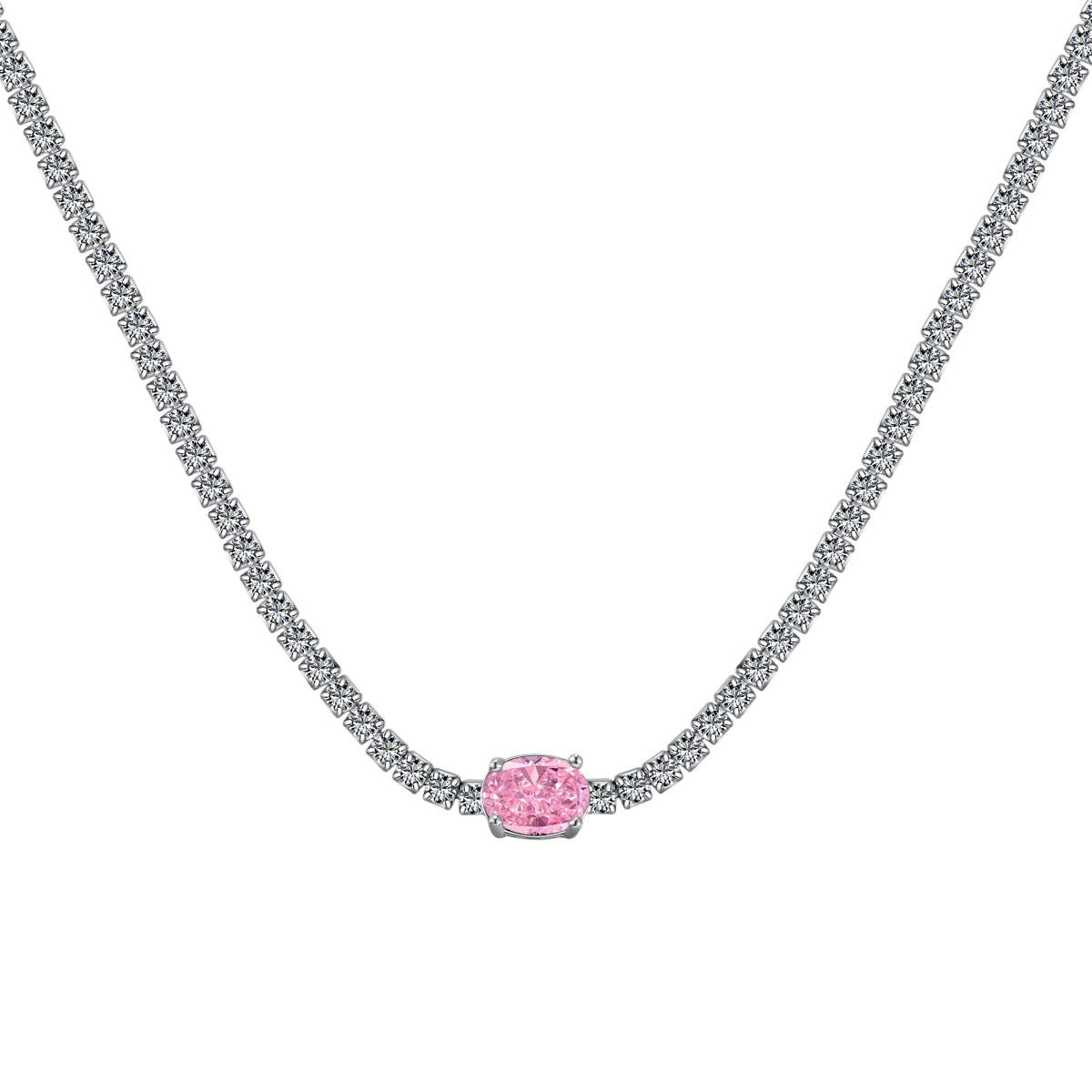 [Kismet Jewels ]1.0 Carat Shining Oval Cut Necklace