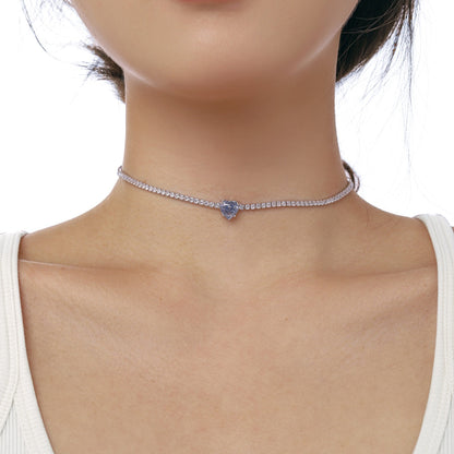 [Kismet Jewels ]2.0 Carat Sparkling Tennis Heart Cut Necklace