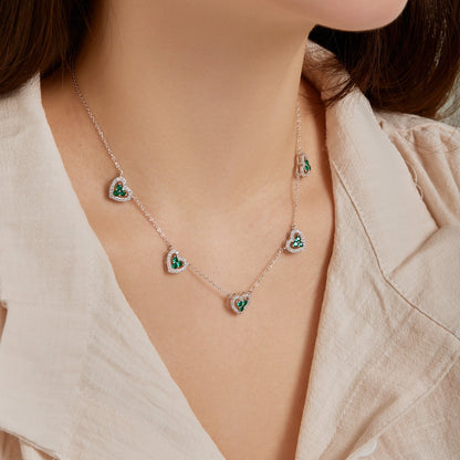 [Kismet Jewels ]Sparkling Five Heart Necklace