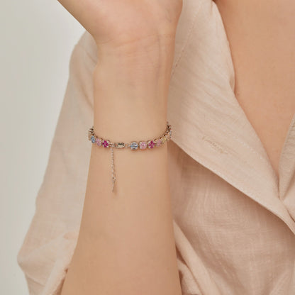 [Kismet Jewels ]Delicate Colorful Emerald Cut Daily Bracelet